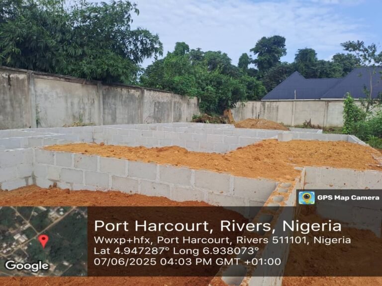 ANOTHER VIEW OF BLOCK LAYING STAGE & RED MUD FILLINGS GOING ON IN THE 14 UNITS OF SELF CONTAIN PROJECT FOR THE BENEFITS OF RUKPOKWU COMMUNITIES OF OBIO-AKPOR CLUSTER