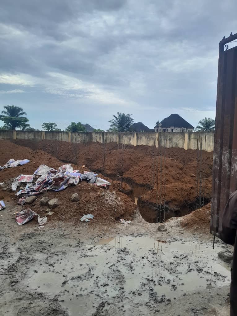 THE FINISHED GROUND OPENING & FOUNDATION OF THE 14 UNIT OF SELF CONTAIN PROJECT IN RUKPOKWU COMMUNITIES OBIO-AKPOR ON DISPLAY.