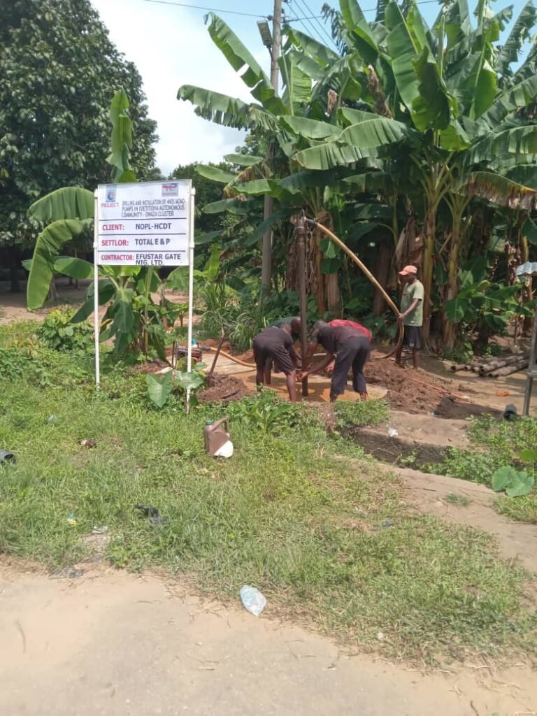 THE STARTING POINT OF THE DRILLING & INSTALLATION OF 4NOS MONO PUMP PROJECT IN OWAZA CLUSTER.